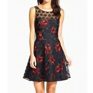 Betsey Johnson Floral Polka Dot Dress